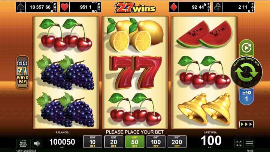 Обзор слота 27 Wins от EGT